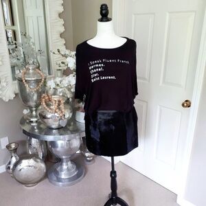NWT Danier black fur leather mini skirt Size 10